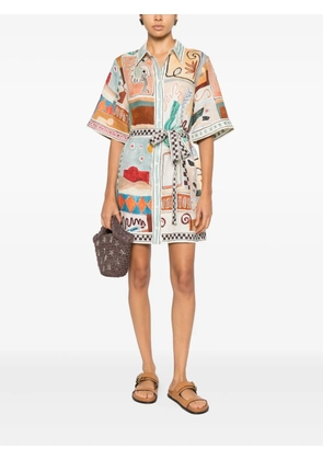 ALEMAIS Michelle abstract-print mini dress - Neutrals