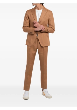 Tagliatore single-breasted linen suit - Brown