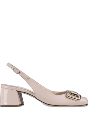 Hogl Mary horsebit-embellished block-heel slingback pumps - Neutrals
