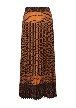 Pierre-Louis Mascia printed pleated skirt - Orange