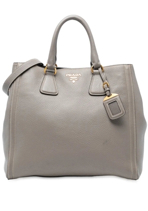 Prada Pre-Owned 2000-2025 Vitello Daino Open Convertible Tote satchel - Grey
