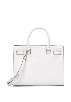 LIU JO embossed-logo tote bag - White
