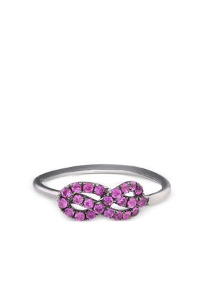 LILY GABRIELLA 18K black gold Forget Me Knot sapphire ring