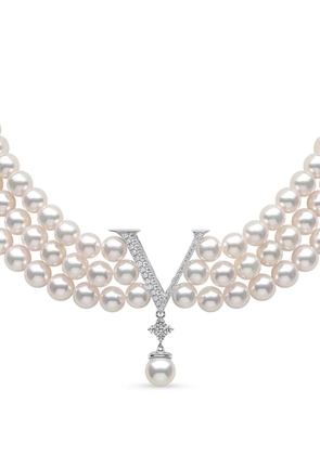Yoko London 18K white gold akoya pearl and diamond necklace - Silver