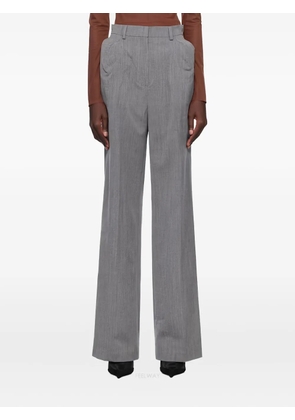 pushBUTTON pinstriped straight-leg trousers - Grey