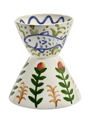 Serax fish floral-painted vase - White