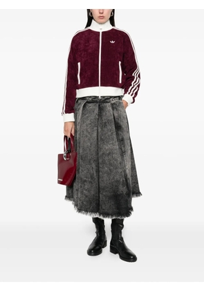 adidas velour zipped sweatshirt - Red