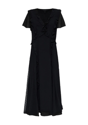 AllSaints dot-detail frilled dress - Black