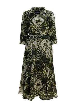 Samantha Sung Aster belted printed midi dress - Green