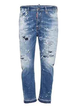DSQUARED2 distressed straight-leg jeans - Blue