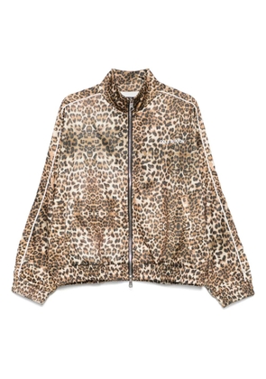 COLE BUXTON leopard-print track jacket - Brown