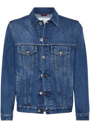 Brunello Cucinelli spread-collar denim jacket - Blue
