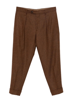 Berwich Chiaia pleated cuffed trousers - Brown