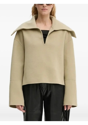 Nanushka oversized-collar top - Neutrals