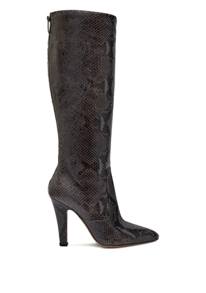 Paris Texas 100mm Elsa snake-print boots - Black