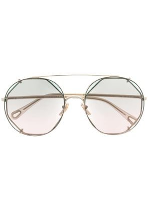 Chloé Eyewear oversized sunglasses - Gold