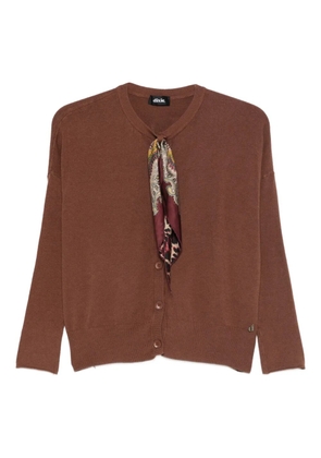 DIXIE scarf-detail knitwear - Brown