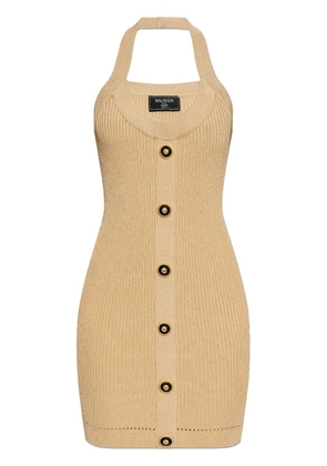 Balmain ribbed mini dress - Neutrals