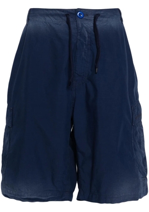 Balenciaga logo-embroidered cargo shorts - Blue