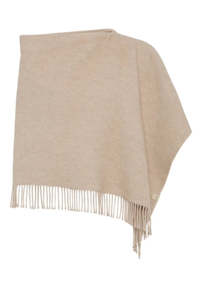 Brunello Cucinelli fringed poncho - Neutrals