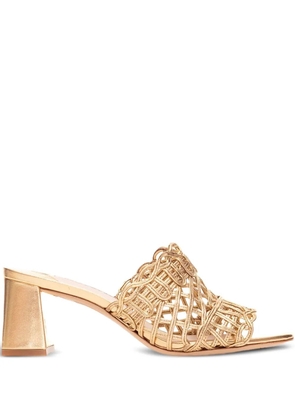 Sophia Webster woven leather block-heel pumps - Gold