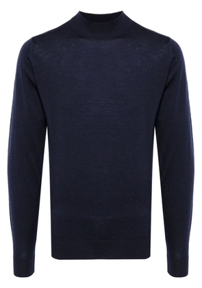 John Smedley mock neck fine-knitted jumper - Blue
