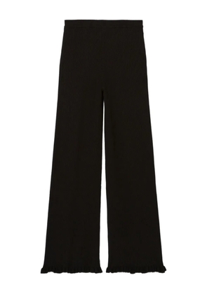 Claudie Pierlot ribbed-knit ruffled trousers - Black
