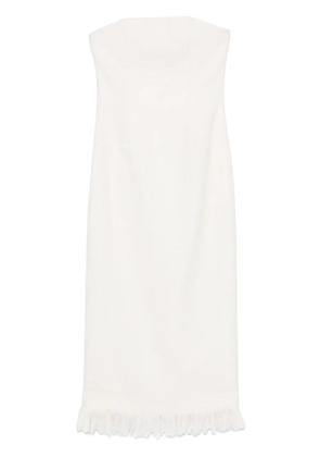Oscar de la Renta strapless tweed midi dress - White