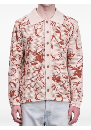 KidSuper floral open knit cardigan - Neutrals