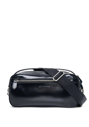 Junya Watanabe glazed leather crossbody bag - Black