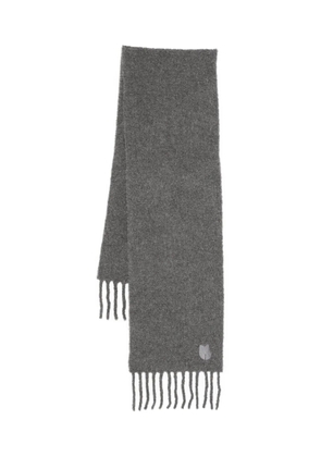 Ba&Sh fringed embroidered-logo scarf - Grey