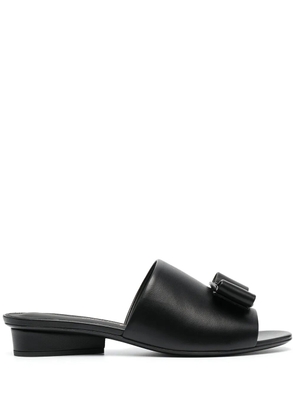 Ferragamo double bow mule sandals - NERO