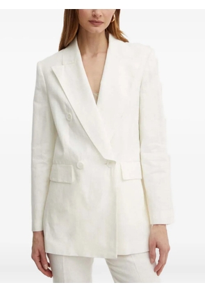 LUISA SPAGNOLI double-breasted linen blazer - White