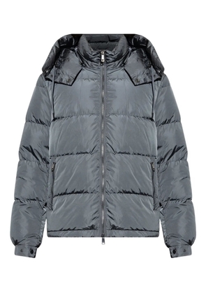 Add hooded zip-up padded jacket - Grey