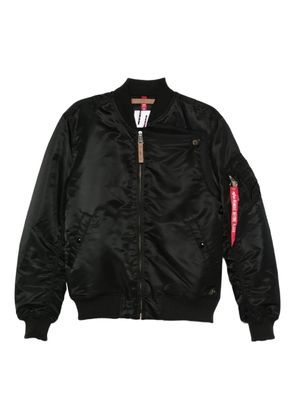 Lutz Huelle ribbed zip-fastening bomber jacket - Black