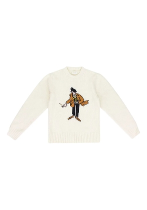 Aimé Leon Dore caricature knit sweater - White