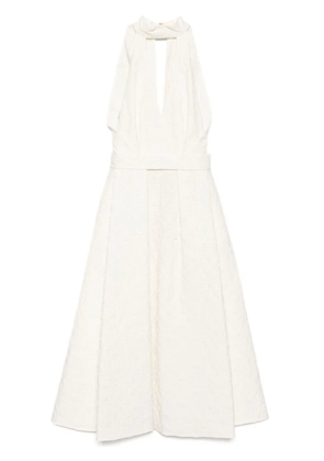 Elie Saab embroidered midi dress - White