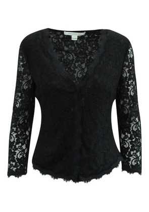 Dvf Vintage long-sleeve lace blouse - Black
