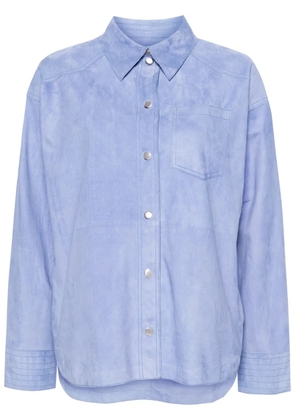 S.W.O.R.D 6.6.44 long-sleeve suede overshirt - Blue