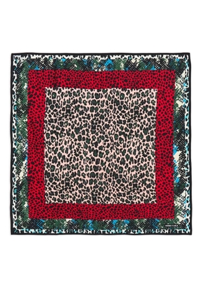 Bimba y Lola leopard-snake print scarf - Neutrals