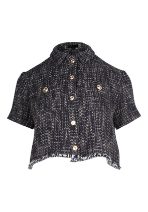 Maje cropped tweed top - Blue