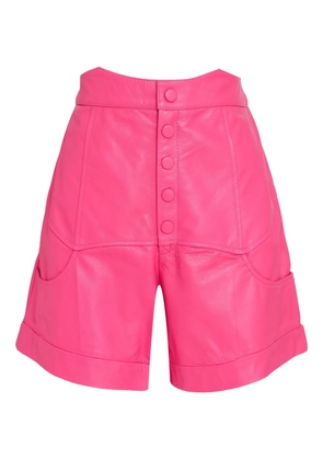 Olympiah high-waisted leather shorts - Pink