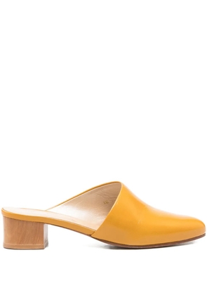 Anne Thomas 40mm Romero leather block-heel mules - Yellow