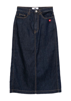 CHOCOOLATE logo-patch denim skirt - Blue