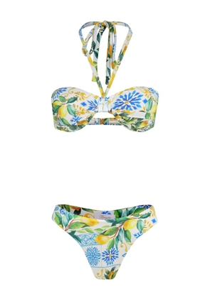 Brigitte lemon-print bikini st - Green