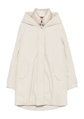 bomboogie panelled hooded parka coat - Neutrals