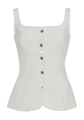 Rosetta Getty button-front square-neck top - White