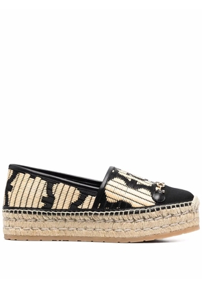 Ferragamo logo embroidered espadrilles - Black