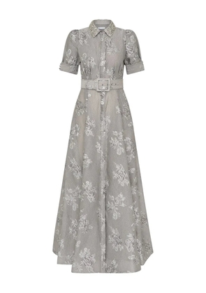 Rebecca Vallance Ruth embellished belted gown - Silver