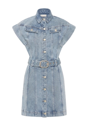 Rebecca Vallance Adian button-down belted mini dress - Blue